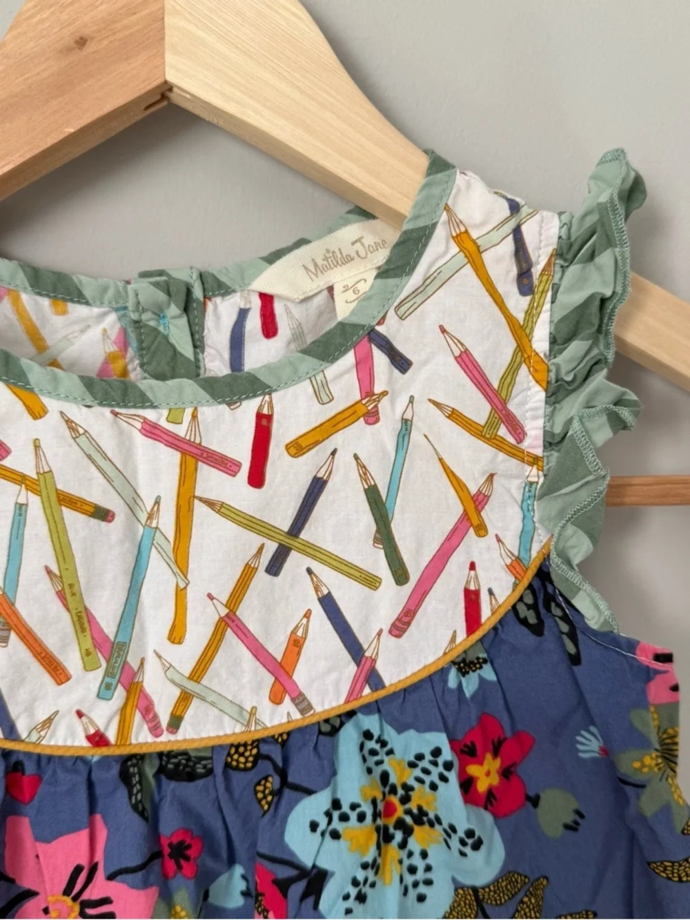 Matilda Jane Colorful Floral Girls' Top with Pencil Print